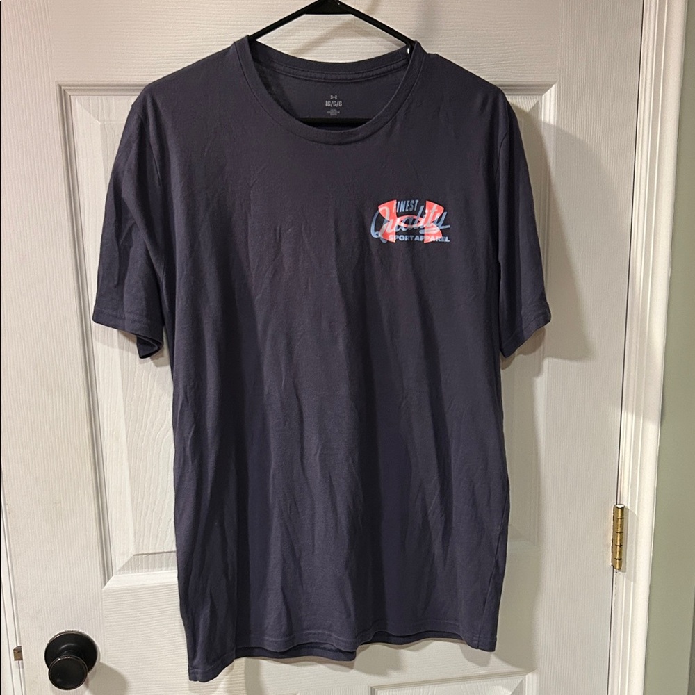 Under Armour Men's Navy Tee with Coral Logo